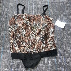NWT Delta Burke 1 Pc Swimsuit w/Skirt Sz 26W Women's Plus Size‎ Animal Print